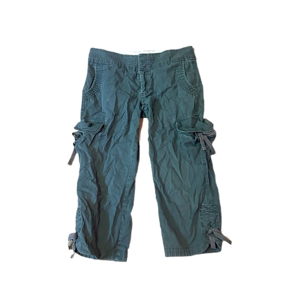 Y2K women’s Green Cargo Capri Mid to Low Rise Pants - Picture 1 of 10